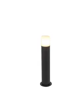 Zahradne stlpove lampy Vonkajšia lampa čierna s opálovým bielym tienidlom 50 cm - Odense