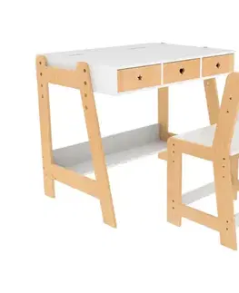 Detský nábytok 2Kids Toys - Detský rastúci stôl so stoličkou drevo/biela 2D98264