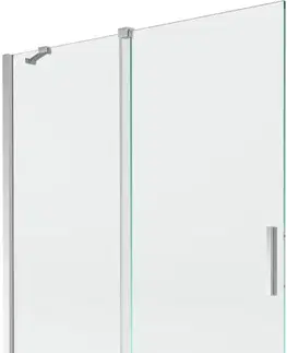 Sprchové dvere MEXEN/S - Velar Dvojkrídlová posuvná vaňová zástena 130 x 150, transparent, chróm 896-130-000-01-01