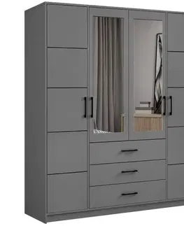 Šatníkové skrine Skriňa Belluno 200 grafit