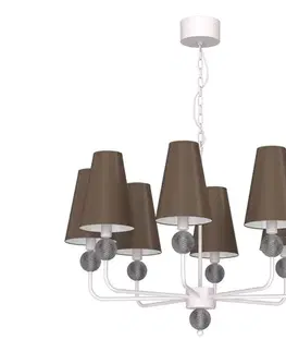 Svietidlá  Luster na reťazi GRENADA 8xE14/15W/230V hnedá/krémová 9074