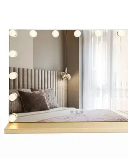 Kúpeľňové zrkadlá REA - Zrkadlo LED HOLLYWOOD L.Gold 80x60 HOM-12015