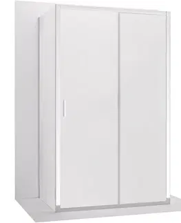 Sprchovacie kúty CERANO - Trojstenný sprchovací kút Varone LINE UL/P - 6 mm - chróm, mliečne sklo - 100x90 - posuvný CER-DY505-90173