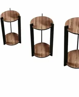 Kvetináče a truhlíky Stojan na kvety Flower Desk Round - Walnut