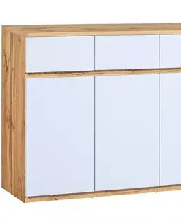 Komody do detskej izby Komoda Arca 3D AR6 Dub Wotan/Biely