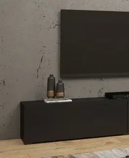 TV stolíky EMMA 40 moderný tv stolík čierna/ dub wotan
