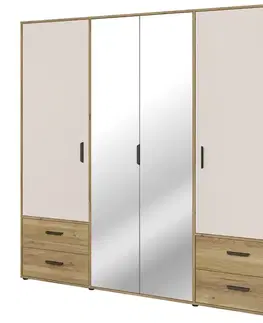 Šatníkové skrine Skriňa Mokkaro  Moks845-M802  2d2lud4sz Piesok/Dub Mauvella