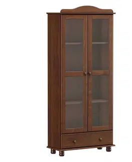 Pracovňa Vitrína 2 dvere RUBI tmavo hnedá