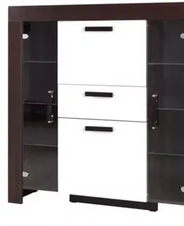 Vitríny a regály do obývačky Vitrína Cezar 7 Barek Milano/Crem