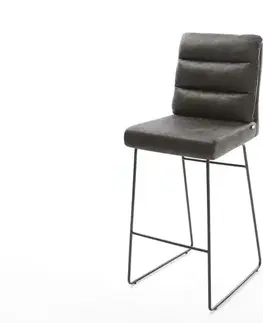 Barové stoličky DELIFE Barová stolička Pela-Flex vintage antracitová tenká kovová podstava