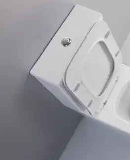 Záchody CERANO - WC kombi Forte, Rimless + Slim/UF sedátko - spodný/zadný odpad - biela lesklá - 64x36 CER-538765