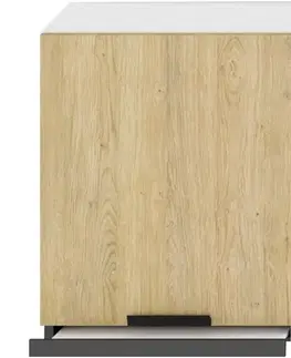 Kuchynské skrinky visiace Kuchynská skrinka Denis w60/68 slim pl so strieborným digestorom