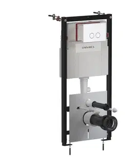 Záchody OMNIRES - Set: STRONGFRAME podomietkový rám + STEEL-R45 splachovacie tlačidlo, biela mat STFWC1R45-RWM