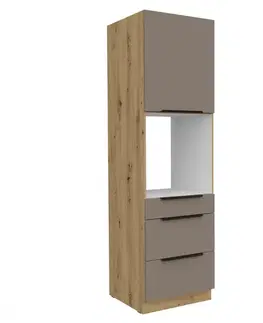 Kuchynské dolné skrinky KONDELA Frisbo 60 DPS-210 3S1F skrinka na vstavanú rúru sandgrau / dub artisan