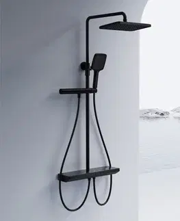Kúpeľňové batérie REA REA - Sprchový set s termostatom Pedro Black REA-P0897