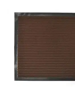 Rohožky Kinekus Rohož 50x80cm guma + textil hnedá pruhovaná s gumenným okrajom