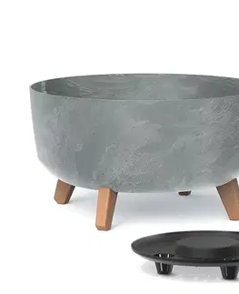 Kvetináče a truhlíky NABBI DGRL400LE plastový kvetináč na nožičkách 38 cm sivý betón