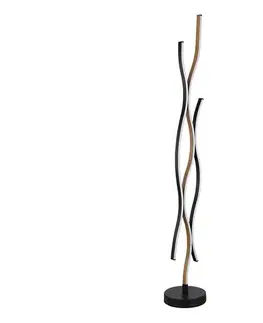 Lampy Globo 67206SW - LED Stojacia lampa GERONIMO LED/28W/230V 3000K čierna/zlatá 67206SW