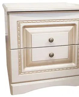 Nočné stolíky NIKA 2ks nočných stolíkov, biele drevo/patina