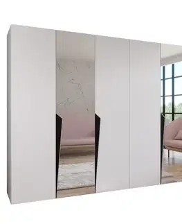 Šatníkové skrine Skriňa Piano 2-300 (2x150) biela/čierna