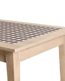 Bytový textil Obrus behúň hnedá mriežka 35x115 sada