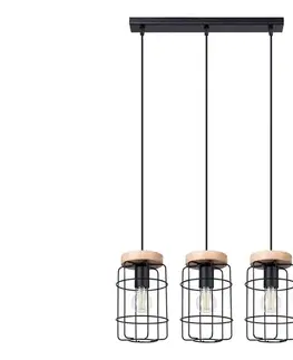 Svietidlá  SL.1264 - Luster na lanku GOTTO 3xE27/15W/230V čierna SL.1264