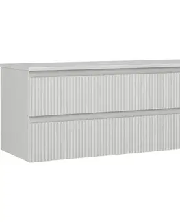 Kúpeľňový nábytok MEXEN/S - Rivel kúpeľňová skrinka pod umývadlo 120 cm s doskou, 2 zásuvky, reliéf, šedá mat 91A20-12047-2-BFFC62