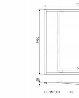 Sprchovacie kúty KERRA - Sprchové dvere 140 Optimo D3 (grafitové) 5907548109620