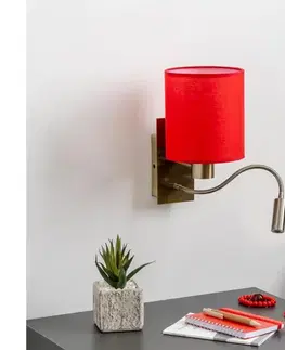 Svietidlá BRILAGI - LED Nástenná lampa NUBILA 1xE27/25W/230V + LED/3W mosadz/červená BG1557+BG1578