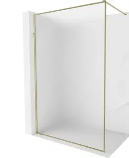 Sprchové dvere MEXEN/S - Kyoto-XF Sprchová zástena WALK-IN s rámom 100 x 202, dekor 10 mm, zlato 800-100-104-50-30-X