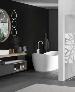 Sprchové dvere MEXEN/S - KIOTO Sprchová zástena WALK-IN 90 x 200, transparent/biely vzor 8 mm, biela 800-090-101-20-85