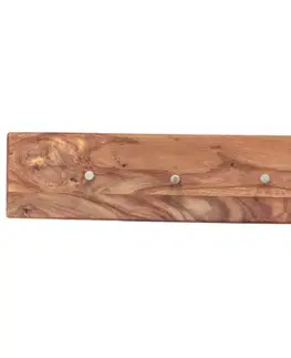 Vešiaky na stenu Vešiak Tina s 3 háčikmi 60x15x2,2 indický masív palisander