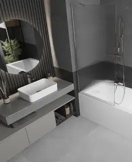 Sprchové dvere MEXEN/S - Next vaňová zástena FIX 80 x 150, prúžky, chróm 895-080-000-00-09-01