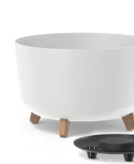 Kvetináče a truhlíky NABBI DGRL400 plastový kvetináč na nožičkách 39 cm biela