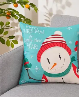 Obliečky 4Home Vianočná obliečka na vankúšik Happy Snowman, 45 x 45 cm
