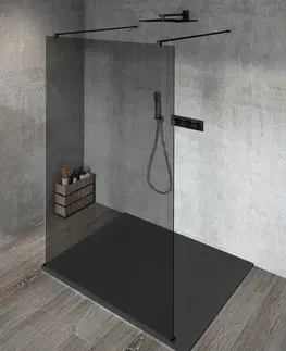 Sprchové dvere GELCO - VARIO BLACK jednodielna sprchová zástena do priestoru, dymove sklo, 700  GX1370GX2214