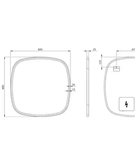 Kúpeľňové zrkadlá SAPHO - BUTO zrkadlo s LED osvetlením 80x80cm BU080