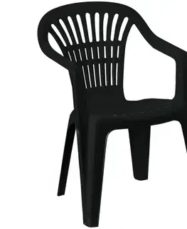 Záhradné plastové kreslá Plastová stolička Scilla antracit