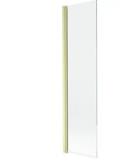 Sprchové dvere MEXEN - MIST vaňová zástena 50x150 cm 6mm 1-s, zlatá kartáčovaná, číra 8A9-050-001-55-00