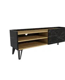 TV stolíky PORTAL TV stolík na nožičkách, dub / čierna