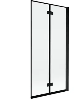 Sprchové dvere MEXEN - MIST vaňová zástena 90x150 cm 6mm 2-s, čierna, okraj, pravá 8A9-090-002-70-70-P