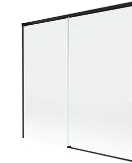 Sprchové dvere MEXEN/S - Rox vaňová zástena 2-krídlová posuvná 170 x 150, transparent, čierna 8C9-170-001-70-00