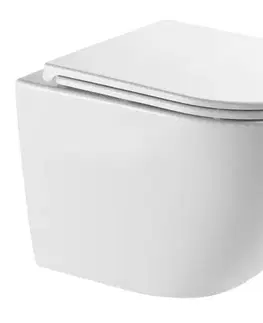 Záchody OLSEN SPA - Závesné WC ARCO RIMLESS sa SLIM sedadlom Soft-close OLKLT046E