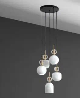 Lampy do obývačky Luster SOPHIA COGNAC WHITE 11593 PL5