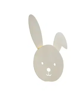Nástenné osvetlenie Detské nástenné svietidlo béžové vrátane LED 3-stupňové stmievateľné - Benny the Bunny