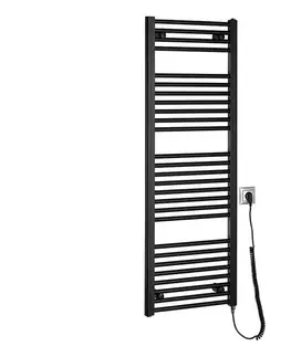 Svietidlá Aqualine - Kúpeľňový elektrický radiátor DIRECT-E 400W 132x45 cm matná čierna ILE34TB