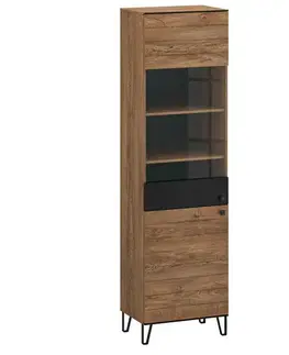 Vitríny a regály do obývačky Vitrína Weil A dub burgund