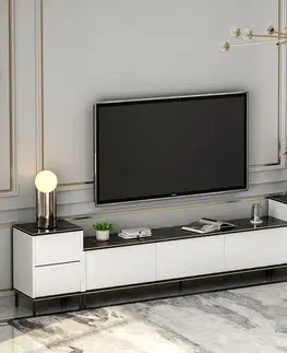 Obývacie steny TV skrinka / Obývacia stena Imaj - White, Marble
