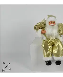 Vianočné dekorácie MAKRO - Mikuláš 30cm zlatý