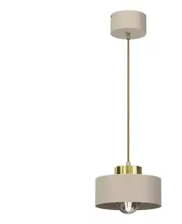 Svietidlá  Luster na lanku MARTI 1xE27/15W/230V béžová/zlatá 9930